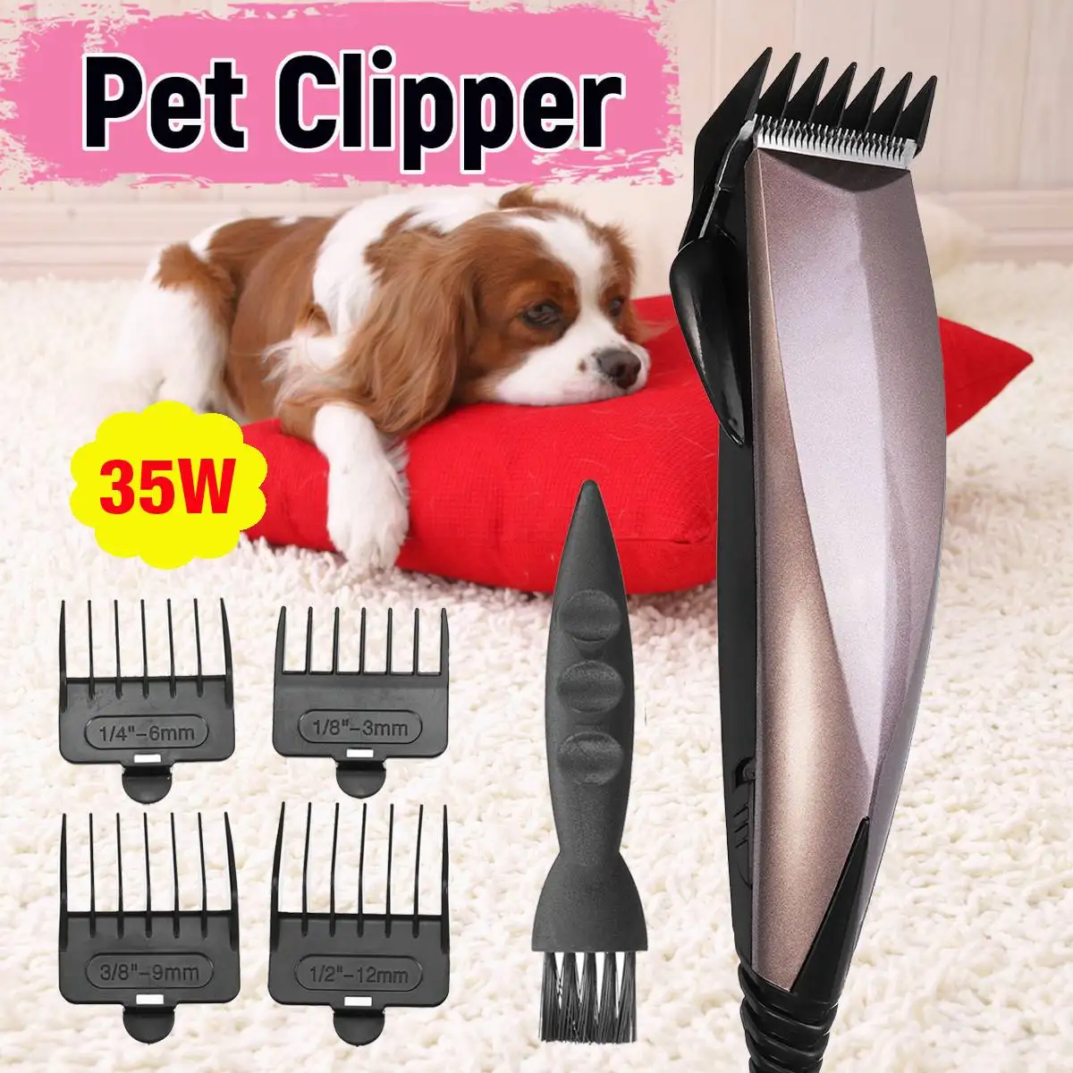 

220-240V 35W Professional Pet Cat Dog Hair Trimmer Grooming Kit Horse Electrical Clipper Shaver Set Haircut Machine