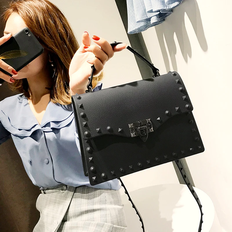 2019 Fashion Mini Flap Female Bag High Quality Pu Leather Women's Handbags Rivet Tote Shoulder Crossbody Bags Messenger Bags