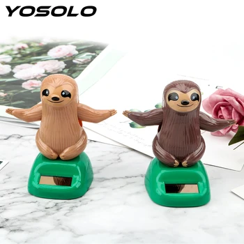 

YOSOLO Cute Sloth Shape Car Ornament Dashboard Decoration Solar Powered Swinging Dancing Toy Car Styling Auto Accessories