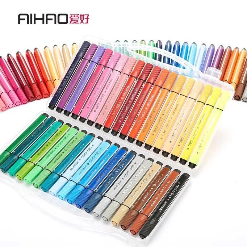 Color pen art marker drawing set colors children watercolor pen safe non-toxic water washing graffiti health and environmental 12 18 24 36 color marker painting pen watercolor pen set washable children cute kids drawing pens art supplies