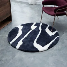 AOZUN круглый Галактический узор овчина 120x120 см для домашнего декора лохматый коврик из овечьей шкуры для гостиной пушистый меховой ковер для спальни