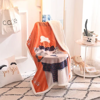 

High Quality Cartoon Children's Blanket Bear Pattern Double Blanket Warm Comfortable Machine Washable Spring and Autumn Blanket