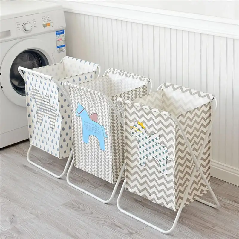 1 قطعة سلة الغسيل جميل نمط المياه واقية طوي الحمام المنظم اللوازم المنزلية خزانة ملابس سلة للمنزل