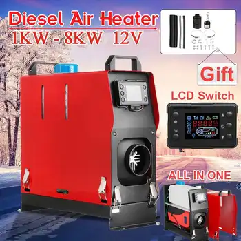 

All In One Air diesels Heater 1KW-8KW Adjustable 12V One Hole Car Heater For Trucks Motor-Homes Boats Bus +LCD key Switch+Remote