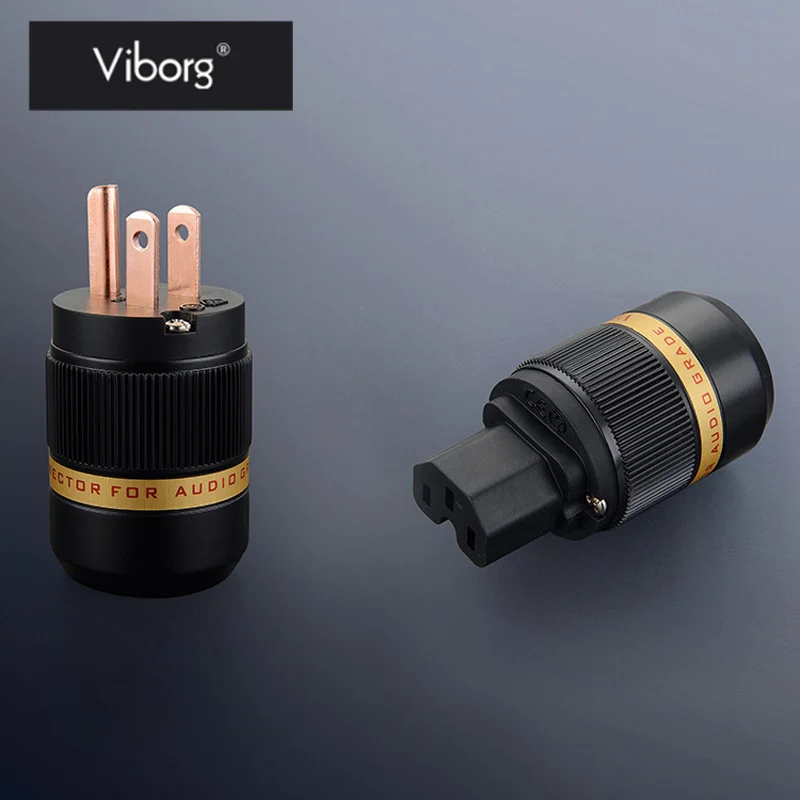 

Viborg IEC Power Plugs Audio Connector 1 Pair HIFI Audio Connector US Ac Power Cord Plugs For Speaker