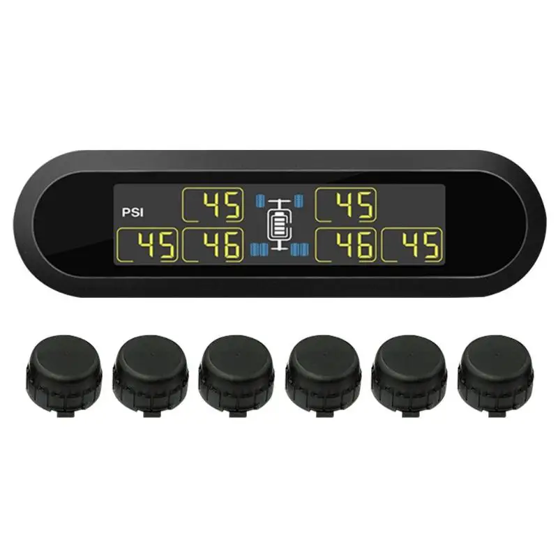 

ABS IP67 waterproof with 6 sensors of Careud T650 solar TPMS wireless tire pressure monitoring system automatic alarm120*45*34mm