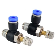 2 шт. трубка регулятор скорости потока воздуха Труба Пневматический фитинг регулятор клапан набор