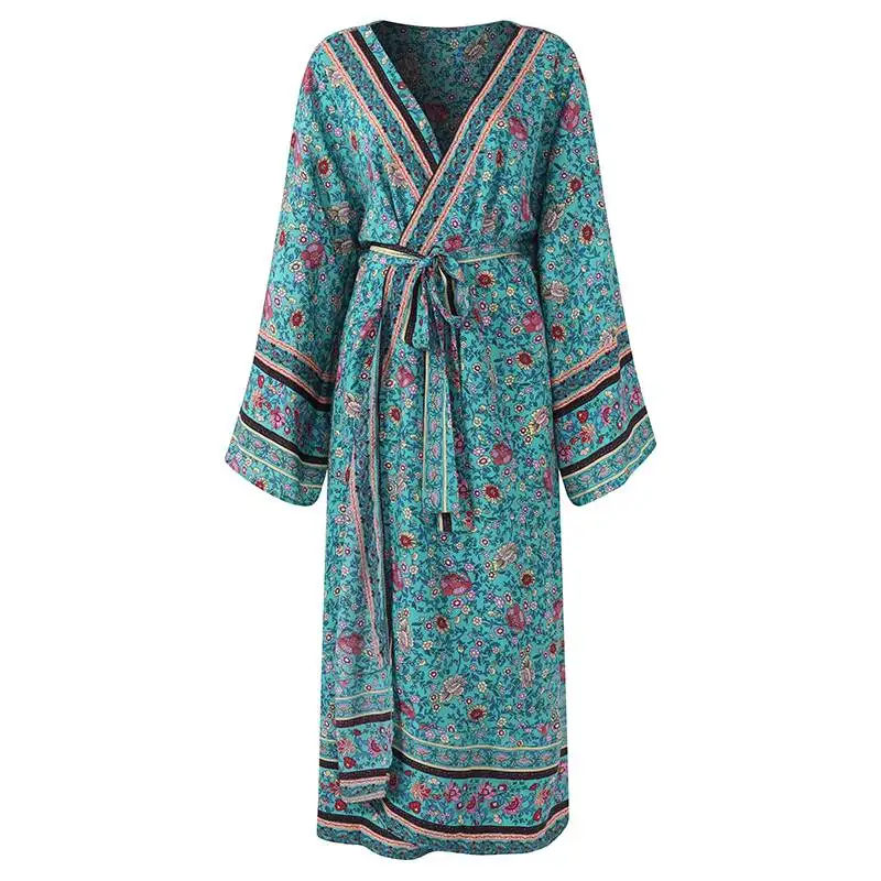 

Women Kimono Floral Printed Outerwear Tops Holiday Beach Blouses Loose Casual Shirts Ladies Long Cardigan Blusas For Women