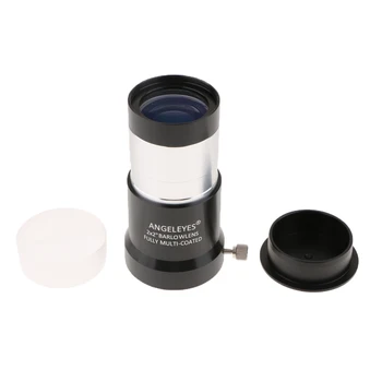 

Telescope Eyepiece Barlow Lens 2X Magnification 2 Inch 4-Element Clear Image Fully Multi-coated Purple Film T Ring Adapter