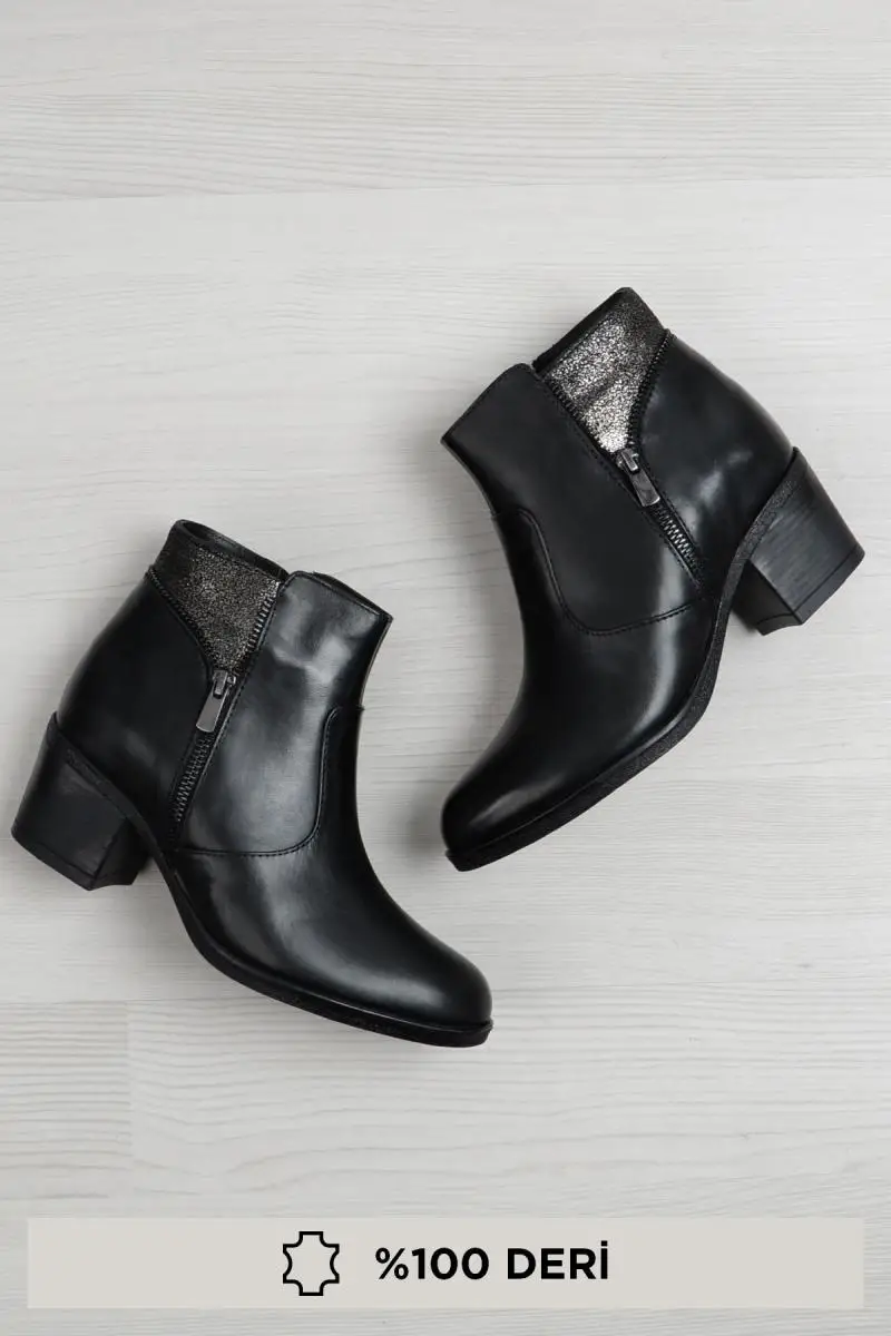 

Bambi Genuine Leather Black Leather Anthracite Women Boots E0221948003