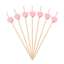 100 шт 12 см Коктейльные шпажки ручной работы в форме сердца бисера Вечерние принадлежности для дня рождения банкета