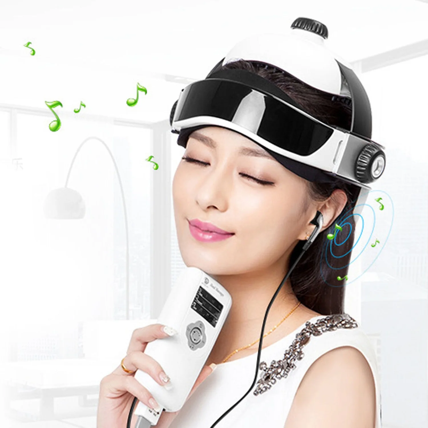  Electric Head Massager Wireless Infrared Helmet Pressure Acupuncture Massage New Us Plug