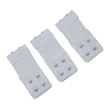 Женский Белый 2 ряда крюк и глаз ленты стрейч бюстгальтер ремень удлинители