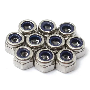 

100Pcs M3 Nylon Insert Locking Nut Screw Stainless Steel Lock Hexagon Hex Nuts Wholesale Home Accessoreis 3mm