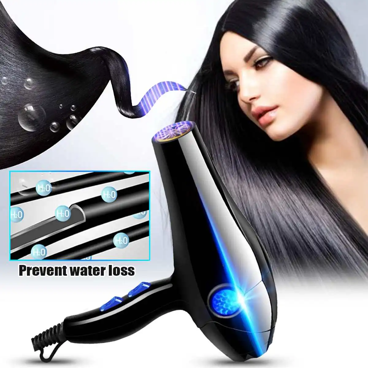 

Profesional High Power Secador De Pelo 1600W Wind Electric Hair Dryer Blower 7 Mode Quick Heat Low Noise Salon For Hairdressing