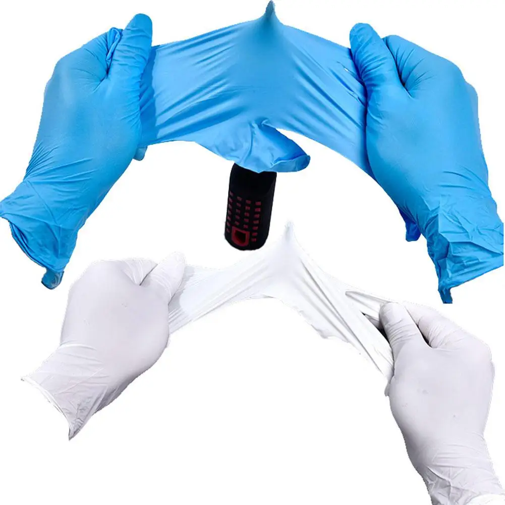 

LanLan 100 Pcs Disposable Nitrile Gloves Acid Alkali Resistant Gloves Industrial Gloves