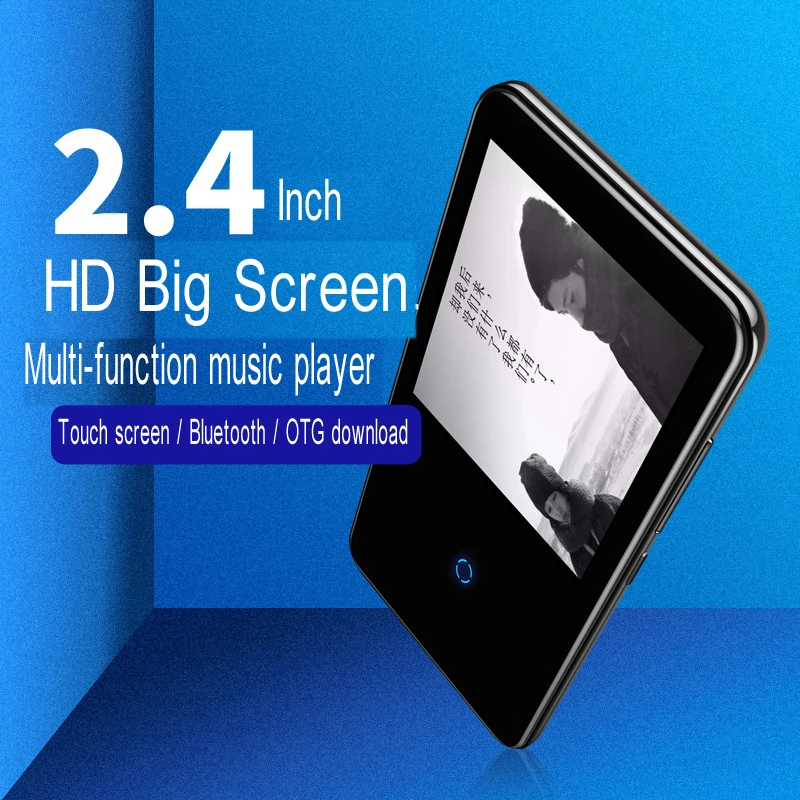 

2.4inch Screen OTG Download Sport Bluetooth HIFI Music Player For Voice Recording FM Radio 500Mah Lithium Support 3.5mm Earphone