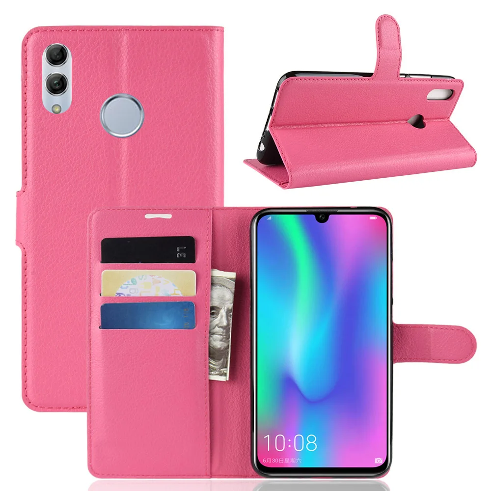 Кожаный чехол бумажник 100 шт./лот с зернистой текстурой личи для huawei Y9 2019 Enjoy 9 Plus P30