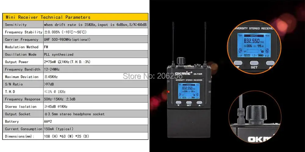 Профессиональный okmic 782TX 7102R 5 человек Используйте этап на производительность стерео Рабочий стол в ухо монитор Системы Simultaneo синхронного перевода