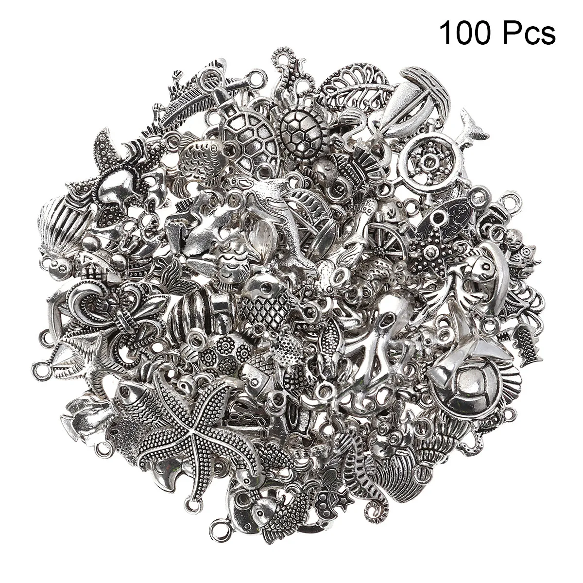 100 шт морской жизни Винтаж океан Стиль Простые Подвески с раковинами ювелирных