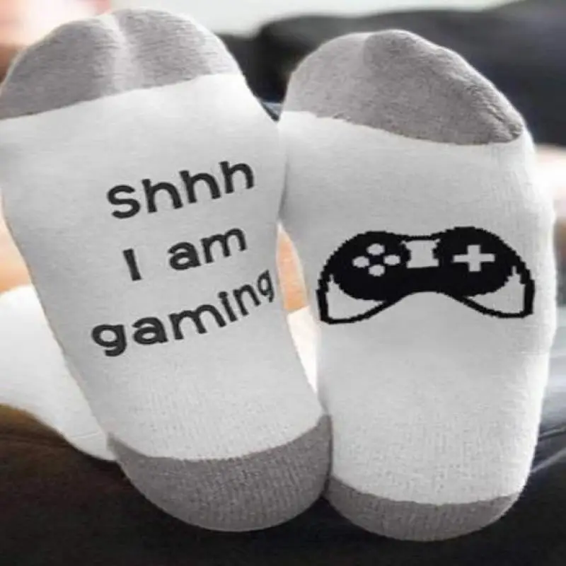 Shhhh I Am Gaming гольфы на ногу с буквами европейских и американских букв хип-хоп