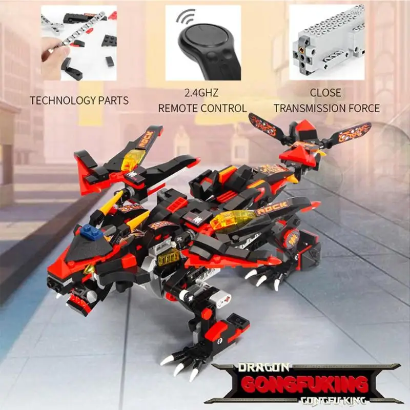 

433PCS Kids Model Assemble Toys 2.4G Remote Control Dinosaur Building Block Educational Toys Practical Ability Training Model