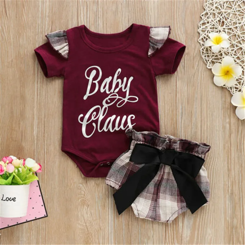 

0-24M New Born Baby Clothes Set Purple Red Bodysuits Letter Print Rompers Tops Print Shorts Jumpsuit Pants Outfits Clothing Set