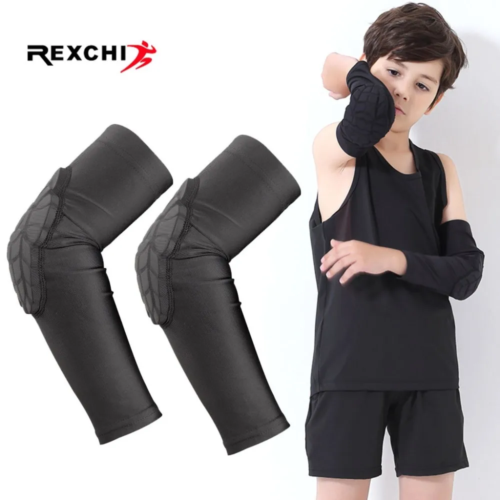REXCHI الاطفال الركبة منصات الكوع واقية الركبة حامي الرياضة السلامة نيبادس التدريب هدفين دعم كرة السلة الكرة الطائرة