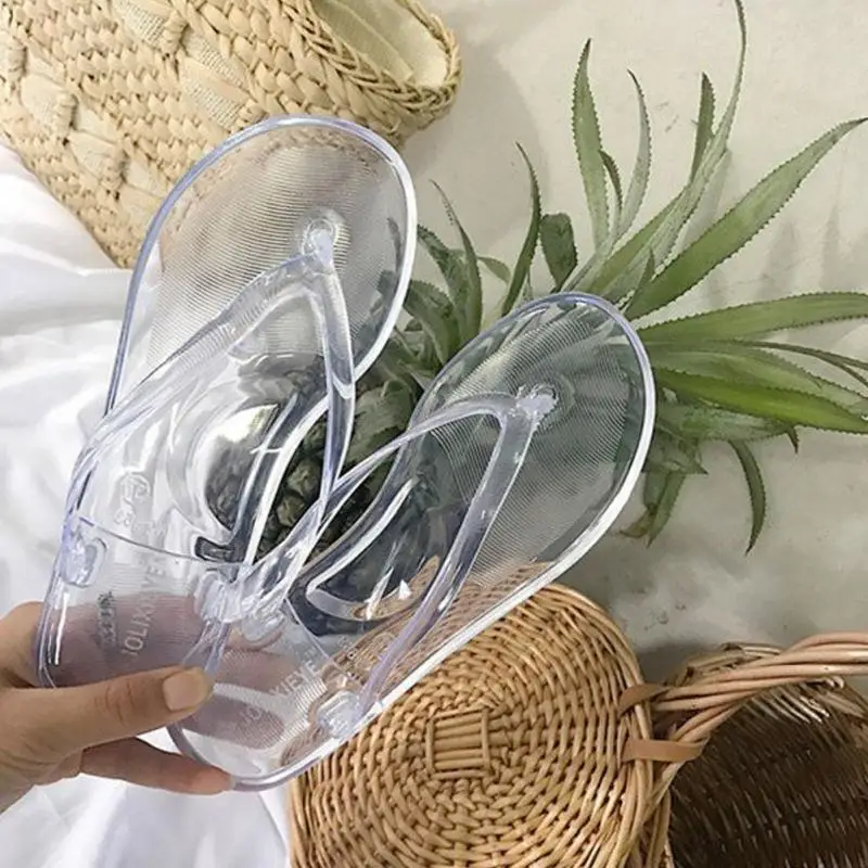 

Fashion Women Transparent Flip Flops Slippers Summer Ladies Candy Color Flat Slipper Female Casual Outdoor Slipper Sandals