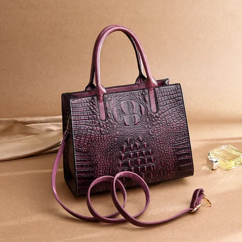Crocodilo do Vintage da Moda Bolsas de Luxo Designer de Mulher Bolsa de Ombro Luyo Couro Genuíno Mulheres Bolsas Mão Bolsa Feminina