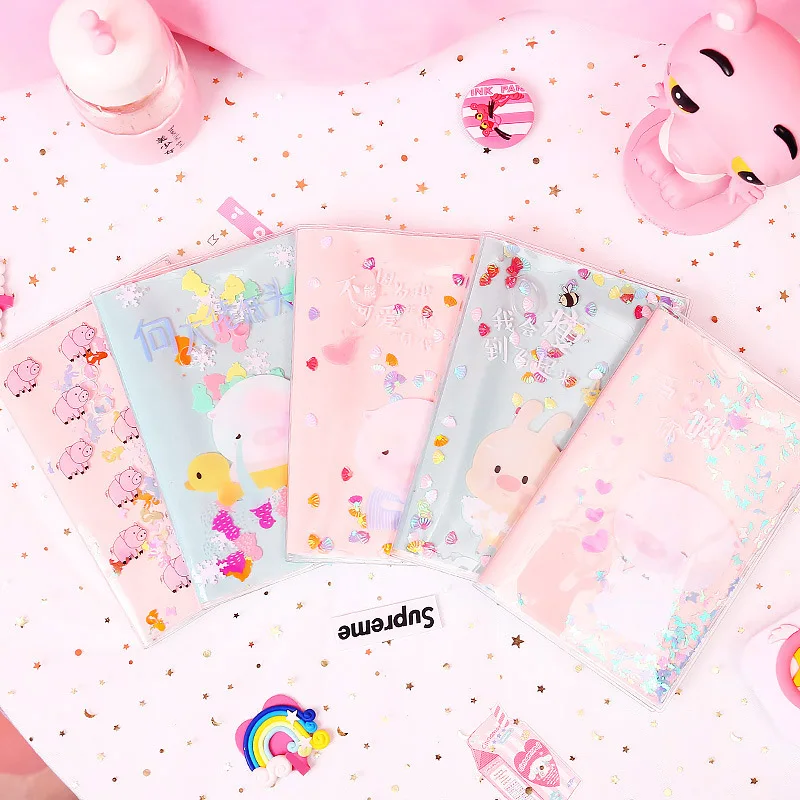 

1PC Cartoon Animal Quicksand Sketchbook Cute Pig Notebook Kawaii Bullet Journal Diary Notebook For Kid Gift Novelty Stationery