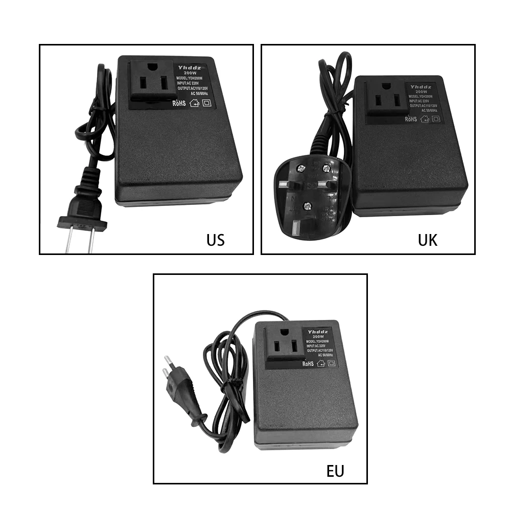 Эффективный преобразователь напряжения 200 Вт переменный ток 220 В до 110 В понижающий трансформатор преобразователи напряжения адаптер питания для путешествий бытовой