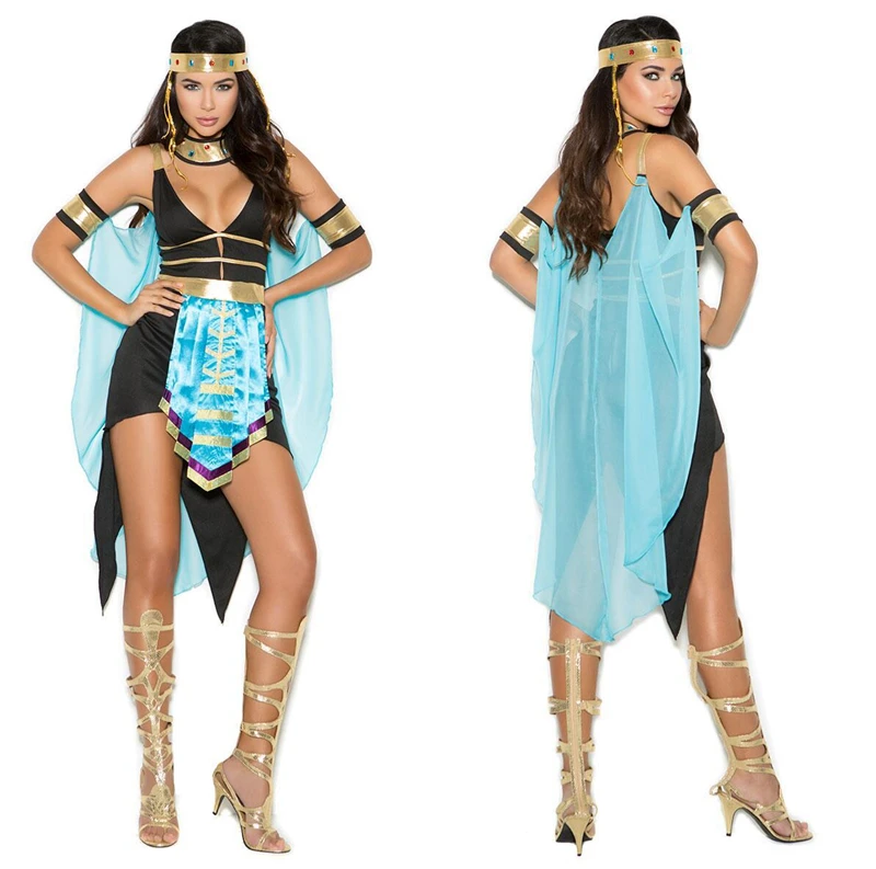 

Halloween Party Dress Cleopatra Cosplay Uniform Wonder Woman Greek Goddess Athena Clothing