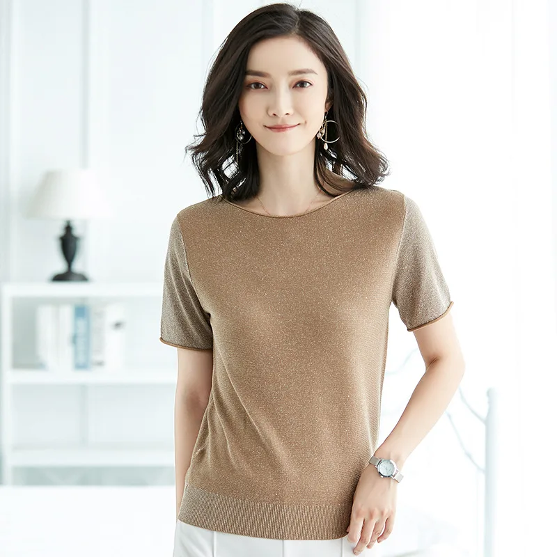 Suvance Summer Office Lady Knitted 4 Solid Color Sweater Fashion O Neck Bawting Sleeve Loose Thin Women Pullover | Женская одежда