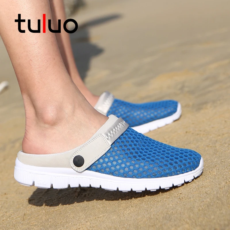 

TULUO Summer Unisex Beach Sandals Men Women Light Breathable Flat Non Slip Quick Drying Outdoor Sea Quick Drying Man Sneakers
