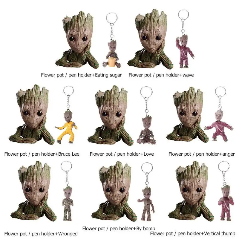 2pcs/set Baby Flowerpot Action Figures Model Toy Pen Pot Holder+Keychain Man Cute Model Toy Pen Pot Christmas Birthday Gift 2pcs/set Baby Flowerpot Action Figures Model Toy Pen Pot Holder+Keychain Man Cute Model Toy Pen Pot Christmas Birthday Gift