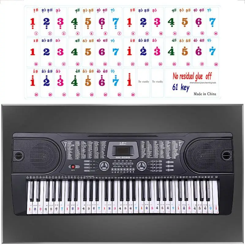 

Transparent 49/ 61/ 54 Key Piano Stickers For MIDI Keyboards Removable Keyboard Aticker Transparent For Piano Practice Learning