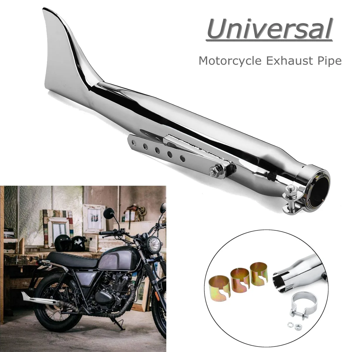 Universal Motorcycle Exhaust Pipe Muffler Exhaust Tip Tail ...