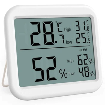 

Indoor Thermometer, Digital Hygrometer With Big Screen And Icon Display, Humidity Gauge Indicator Room Thermometer, High Accur