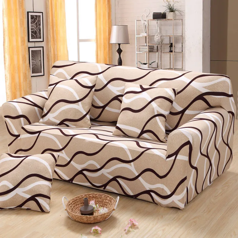 Европейский полосатый геометрический Стеганный диван, универсальный эластичный плотный, все включено, нескользящий диван, полотенце, больше сидений, сплошной цвет