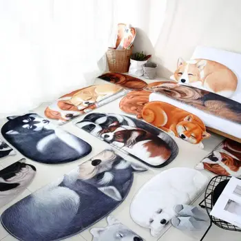 

Vivid 3D Puppy Dog Printed Doormat Floor Mat Thickened Ultra Soft Doormat For Home Decor Living Room Bedroom Bathroom Kitchen