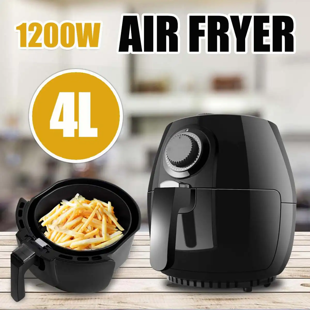 

4L 1200W Electric Air Fryer Household Intelligent French Fries Oilless Heathly Cooker French Fried No Oil Fryer