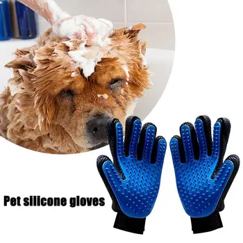 

Pet Gloves Cats Dogs Cleaning Massage Five Finger Silicone Gloves 1 Pair Pet Hair Grooming Gloves
