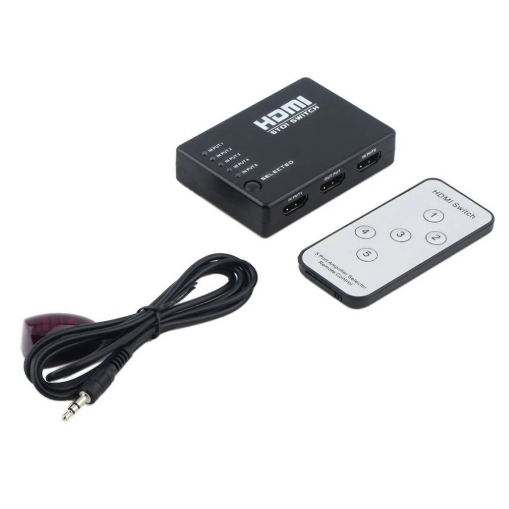 Мини 5 порты 1080 P видео HDMI коммутатор выключатель делитель с ИК пульт