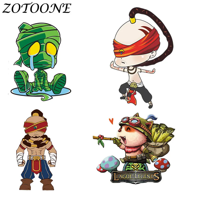 

ZOTOONE Iron on Patches lol Cartoon Character Thermotransfer for Clothes Iron on Transfer Patch Stickers for Clothes Tactical E