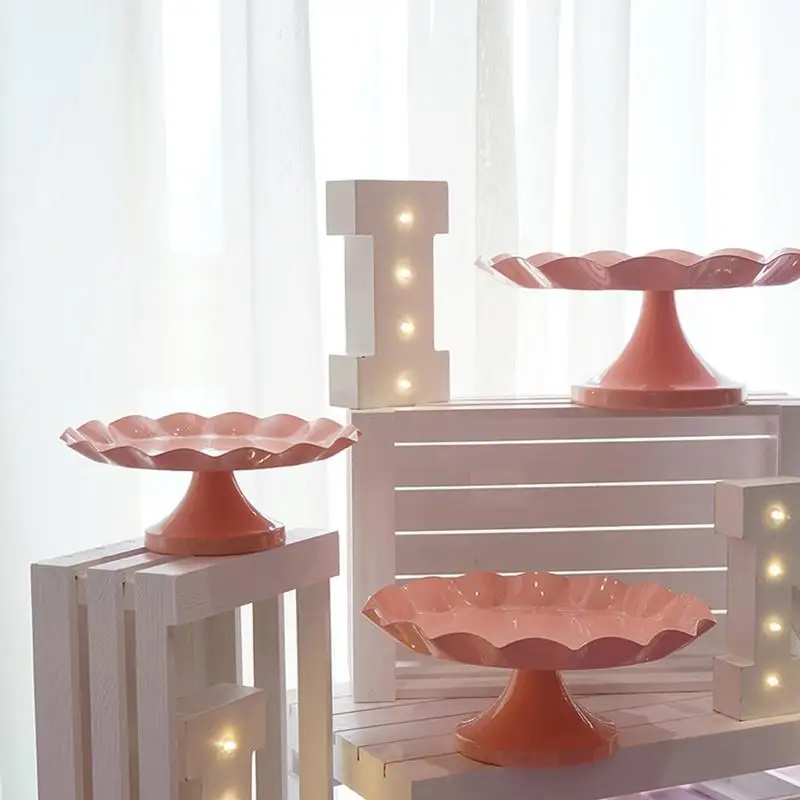

Cake Plate Wedding Decoration Props Wrought Iron Cake Rack Dessert Table Decoration Pink Snack Rack Tray