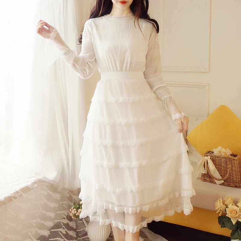 

New Women dress Whole Shop Very Fairy Banquet Noble Birthday Party Dresses White 8761