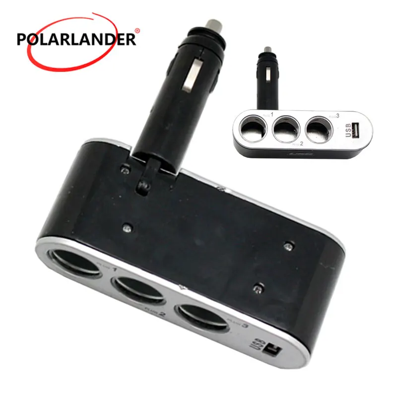 

Auto Socket Adapter For Universal USB Car-Charger With Power Indicator 3 Port Way 12V Socket Plug Splitter Power Charger