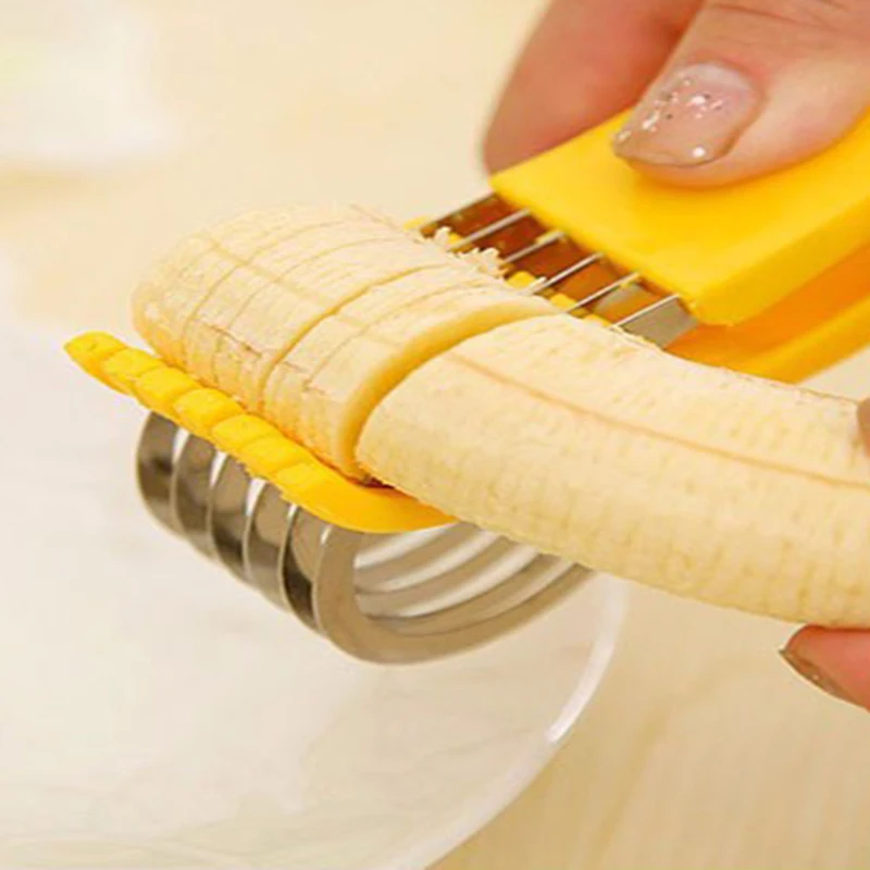 Инструменты для кухни дома ветчина салат прессованный нарезанный банан слайсер фрукты овощерезка для огурцов желтый пластик+ нержавеющая сталь