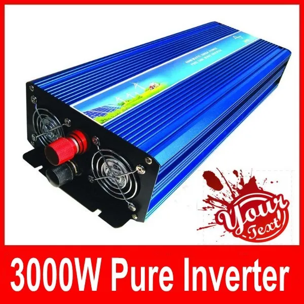 

6000W Off Grid Inverter, 12V/24VDC to 110V/220VAC Pure Sine Wave Single Phase Solar or Wind Power Inverter, Surge Power 3000W